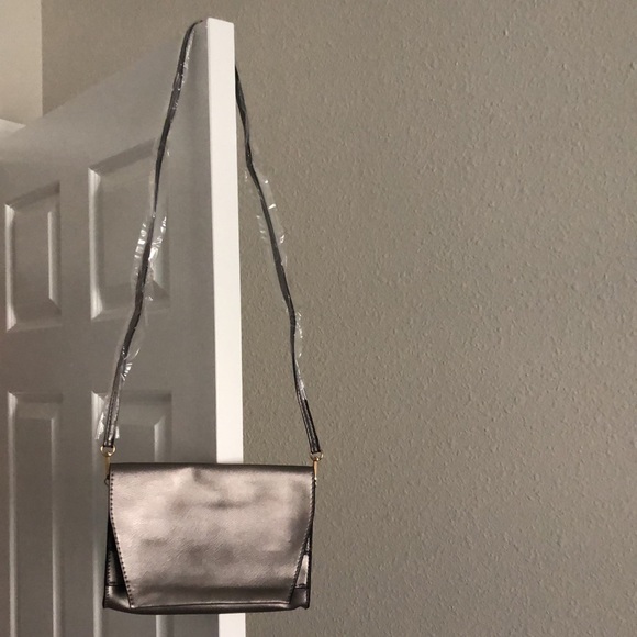 Convertible Clutch Purse/Crossbody Silver Gray - Picture 2 of 6